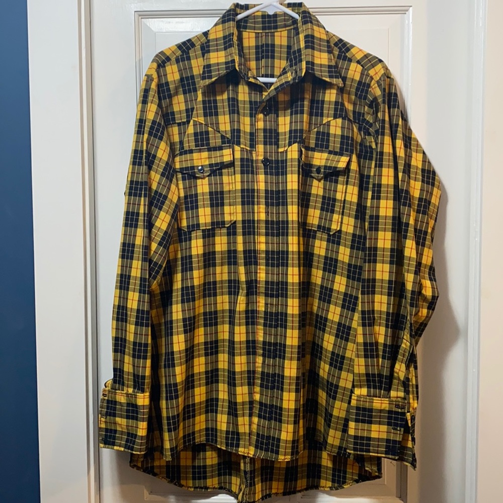Vintage handmade plaid western shirt